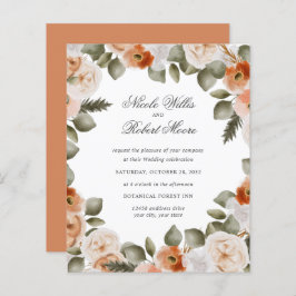 Begroting Oranje Ivory Sage green floral Wedding