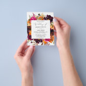 Begroting Oranje, Roze, Paarse Herfst Floral 2 Wed Flyer (Hand)
