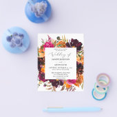 Begroting Oranje, Roze, Paarse Herfst Floral 2 Wed Flyer (Enkel)