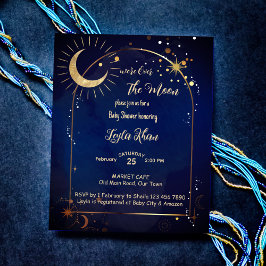 Begroting over de moonsternacht Baby shower invi