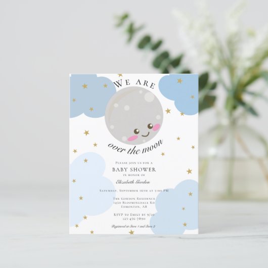 Begroting over het Baby shower Blauwe Kute Kawaii (Staand voorkant)