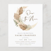 Begroting over het Baby shower van Moon Boho Palm (Voorkant)