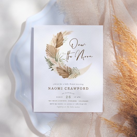 Begroting over het Baby shower van Moon Boho Palm