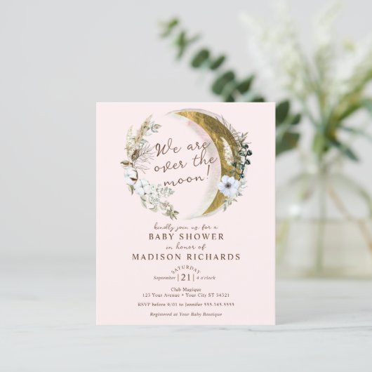 Begroting over het Gold Moon Boho Baby shower nodi (Staand voorkant)