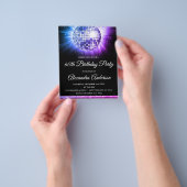 Begroting Paars 60th Birthday Party 70's Disco Bal Flyer (Hand)