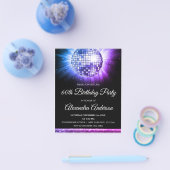 Begroting Paars 60th Birthday Party 70's Disco Bal Flyer (Enkel)