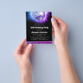 Begroting Paars 60th Birthday Party 70's Disco Bal Flyer (Hand)