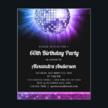 Begroting Paars 60th Birthday Party 70's Disco Bal Flyer<br><div class="desc">Maak je klaar om te grooven en te vieren in stijl met onze roze en Paarse 60ste verjaardagsfeestuitnodiging! Deze uitnodiging is de perfecte keuze voor een modern en levendig 60ste verjaardagsfeest, vooral als je een discobal-themafeest plant om de magie van de jaren '70 te herbeleven. Het opvallende roze en paarse...</div>