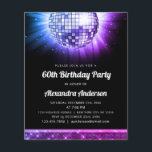 Begroting Paars 60th Birthday Party 70's Disco Bal Flyer<br><div class="desc">Maak je klaar om te grooven en te vieren in stijl met onze roze en Paarse 60ste verjaardagsfeestuitnodiging! Deze uitnodiging is de perfecte keuze voor een modern en levendig 60ste verjaardagsfeest, vooral als je een discobal-themafeest plant om de magie van de jaren '70 te herbeleven. Het opvallende roze en paarse...</div>
