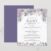 Begroting Paars Baby shower Floral Wildflower (Voorkant / Achterkant)