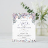 Begroting Paars Baby shower Floral Wildflower (Staand voorkant)