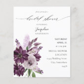 Begroting Paars en lavender Floral Vrijgezellenfee Flyer (Voorkant)