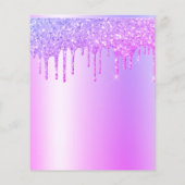 Begroting Paars Glitter Elke Age Birthday Party Flyer (Achterkant)