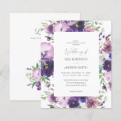 Begroting Paars - Lavender & Violet Floral 2 Wedde (Voorkant / Achterkant)
