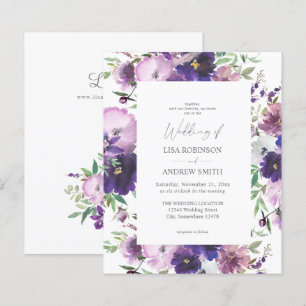 Begroting Paars - Lavender & Violet Floral 2 Wedde