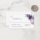 Begroting Paars licht en donkere Floral 2SM Geen m Notitiekaartje (Voorkant / Achterkant in situ)