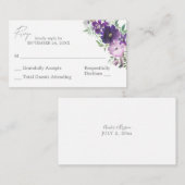 Begroting Paars licht en donkere Floral 2SM Geen m Notitiekaartje (Voorkant / Achterkant)