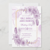 Begroting Paars Waterverf Elegant Floral Kaart (Voorkant)