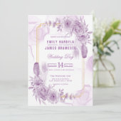 Begroting Paars Waterverf Elegant Floral Kaart (Staand voorkant)