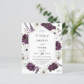 Begroting Paarse en witte Floral bruiloft (Staand voorkant)