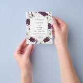 Begroting Paarse en witte Floral bruiloft Flyer (Hand)