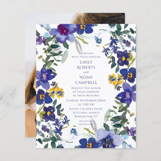 Begroting Paarse en witte orchidee (Voorkant / Achterkant)