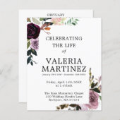 BEGROTING Paarse Floral Celebration of Life Progra (Voorkant / Achterkant)