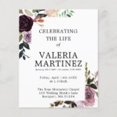 BEGROTING Paarse Floral Celebration of Life Progra (Voorkant)