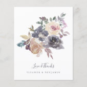 Begroting Paarse Floral Waterverf Weddenschap Hart (Voorkant)