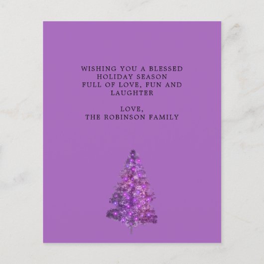 Begroting Paarse kerstboom Merry en Bright (Achterkant)