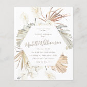 BEGROTING | Pampas Boho Desert Wedding Vrijgezelle Flyer (Voorkant)