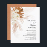 Begroting Pampas Grass 60th Birthday Party Uitnodi<br><div class="desc">De verbrande Oranje Pampas Grass 60th Birthday Party Invitation met woestijnpalmen botanisch met moderne typografie en lay-out op witte achtergrond. U kunt deze kaart voor andere speciale gebeurtenissen volledig aanpassen door op de knop "Personaliseren" te klikken om het jaar,  de indeling,  de tekstkleur en nog veel meer te wijzigen.</div>
