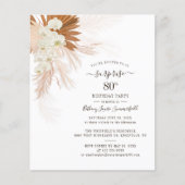 Begroting Pampas Grass 80th Birthday Party Uitnodi (Voorkant)