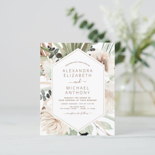 Begroting Pampas Grass Boho Eucalyptus Weddenschap (Staand voorkant)