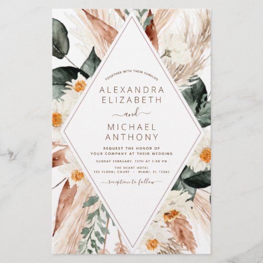 Begroting Pampas Grass Boho Eucalyptus Weddenschap (Voorkant)