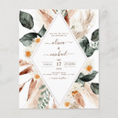 Begroting Pampas Grass Boho Eucalyptus Weddenschap Flyer (Voorkant)