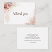 Begroting Pampas Grass Floral Weddenschap Hartelij Notitiekaartje (Voorkant / Achterkant)