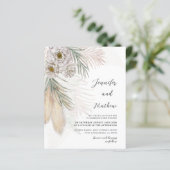 Begroting Pampas Grass & Floral Wedding Invitation (Staand voorkant)
