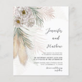 Begroting Pampas Grass & Floral Wedding Invitation (Voorkant)