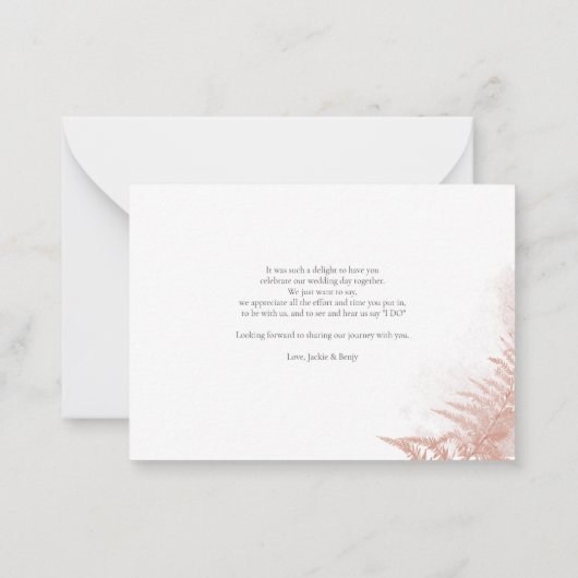 Begroting Pampas Grass Terracotta Weddenschap Hart Notitiekaartje (Achterkant)