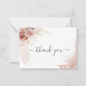 Begroting Pampas Grass Terracotta Weddenschap Hart Notitiekaartje (Voorkant)