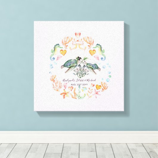 BEGROTING Passen getrouwd Huwelijkscadeaus Aangepa Canvas Afdruk (Insitu (Houten vloer))