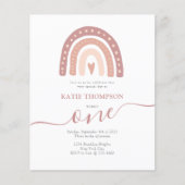 Begroting Pastel Pink Rainbow Boho First Birthday (Voorkant)
