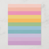 Begroting Pastel Stripe Rainbow Paars Baby shower (Achterkant)