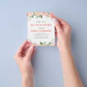 Begroting Peach QUINCEAÑERA Birthday Coral Invitat Flyer (Hand)
