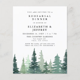 Begroting Pine Forest Rehearsal Dinner Invitation