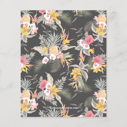 Begroting Pineapple Tropische Birthday-uitnodiging (Achterkant)