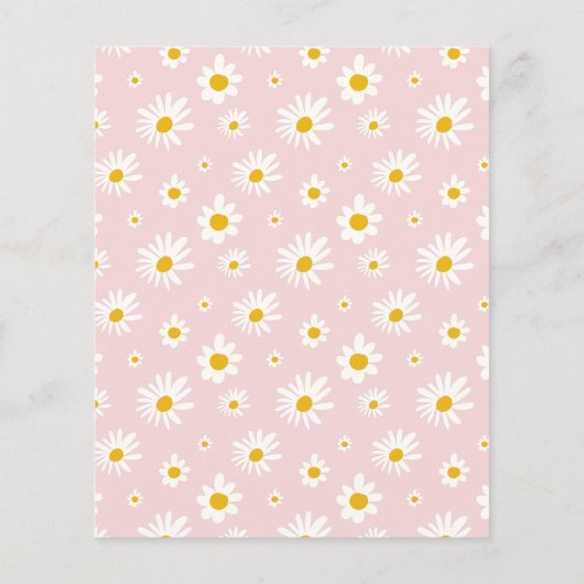 BEGROTING Pink Daisy Flower 1st Birthday Invitatio (Achterkant)