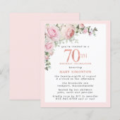 Begroting Pink Floral 70e verjaardag uitnodiging (Voorkant / Achterkant)