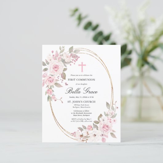 Begroting Pink Floral Eerste Heilige Communauteit (Staand voorkant)